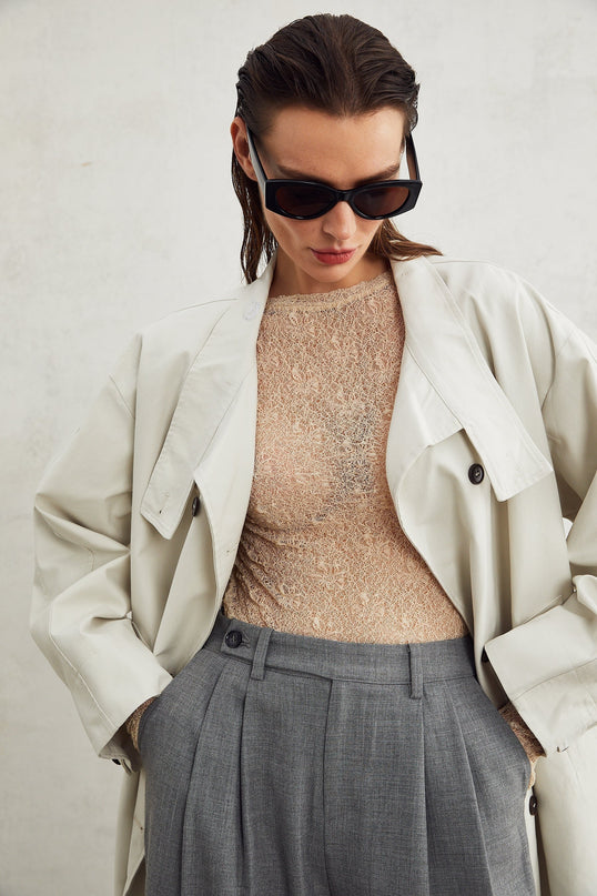Mckenna Neutrals Luxe Top in 100 Percent Cotton