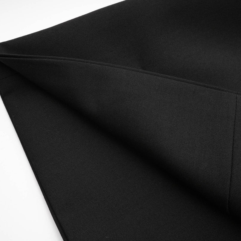 Mealla black crystalbutton flared mini dress