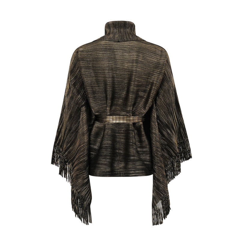 Melanie Black and Gold Gilded Cape Top and Skirt Set