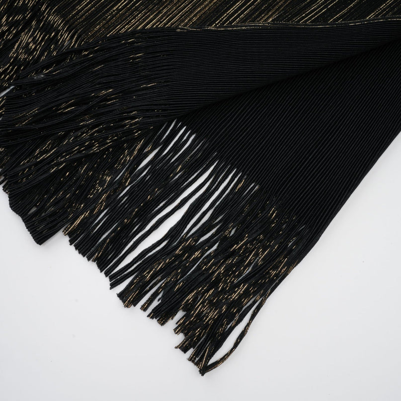 Melanie Black and Gold Gilded Cape Top and Skirt Set in 100% Terylene