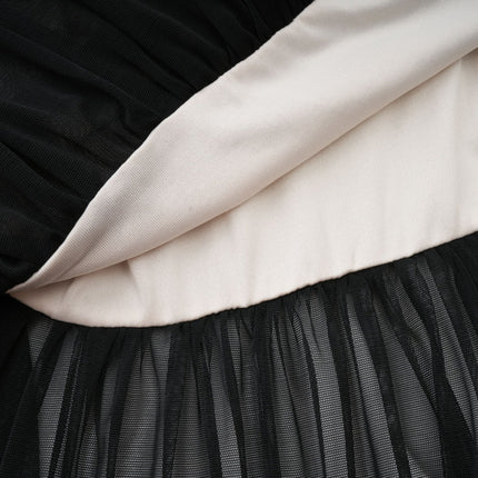 Melanie Black Off-Shoulder Maxi Dress with Mesh and Ruched Detailing