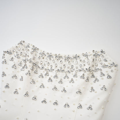 Melisande white embellished midi dress