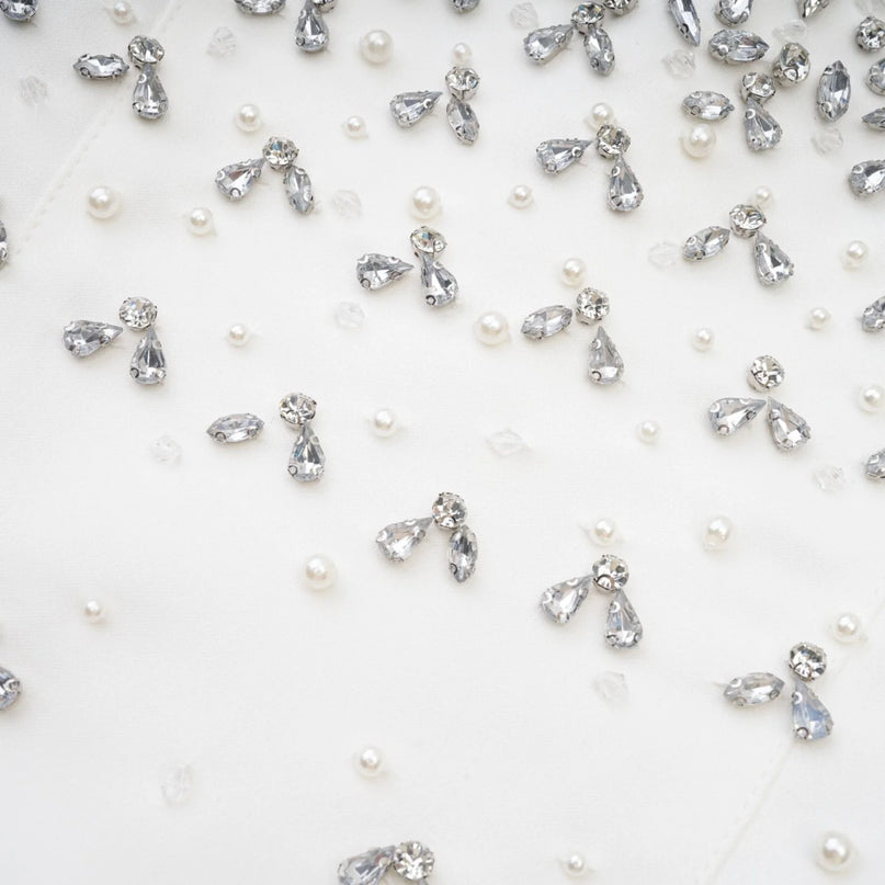 Melisande white embellished mini dress