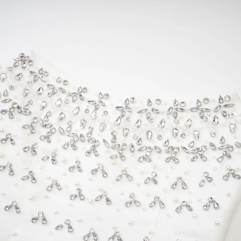 Melisande white embellished mini dress