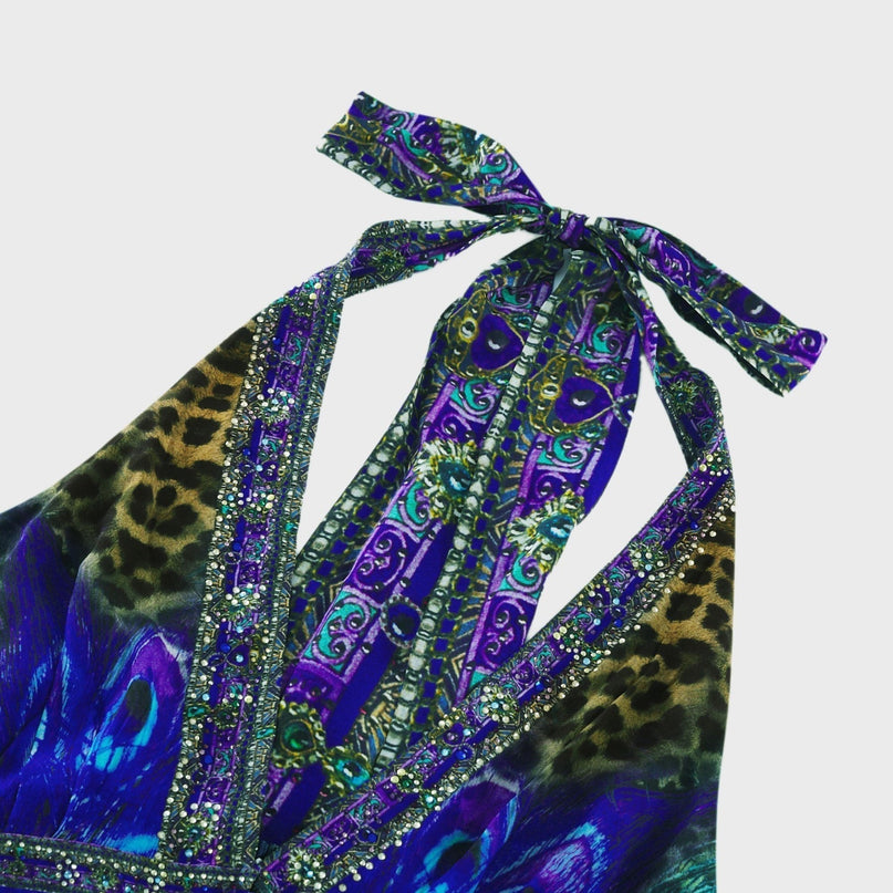 Melissa Blue Crystal Embellished Halterneck Jumpsuit