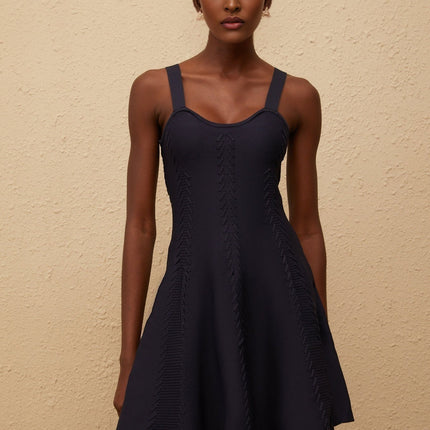 Melusine Blue Braided Knit Dress women's fashion