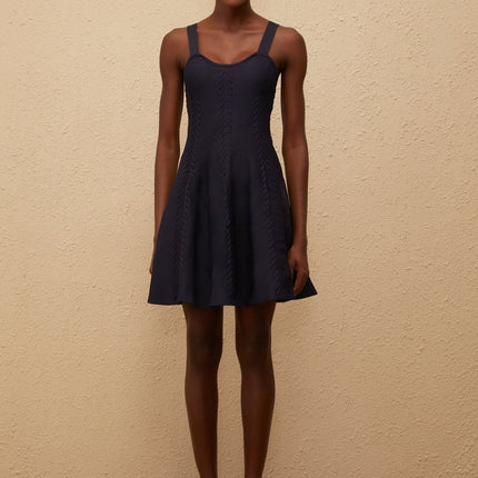 Melusine Blue Braided Knit Dress in Blue