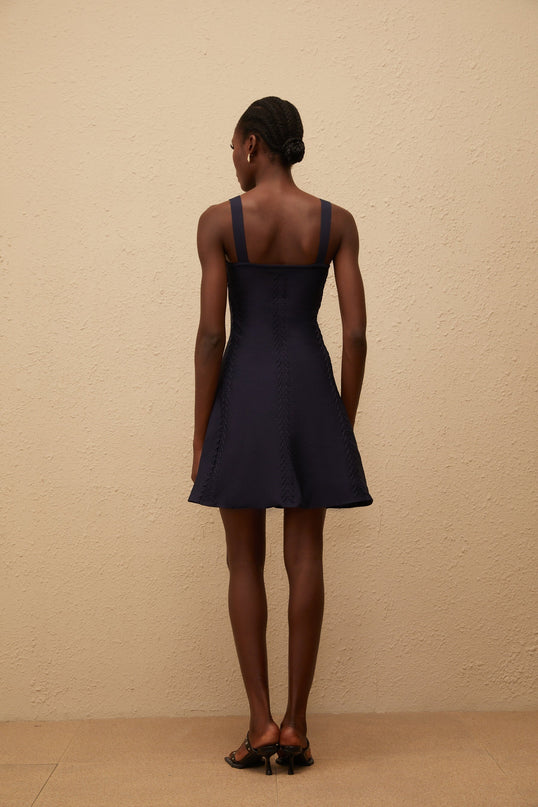 Melusine Blue Braided Knit Dress