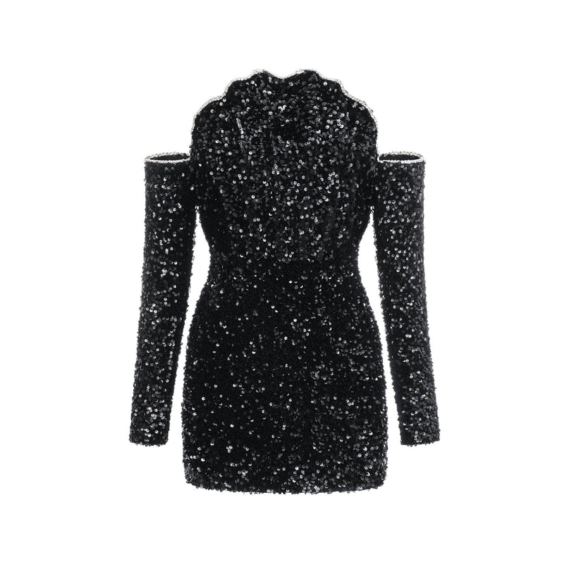 Mercédès black embellished dress