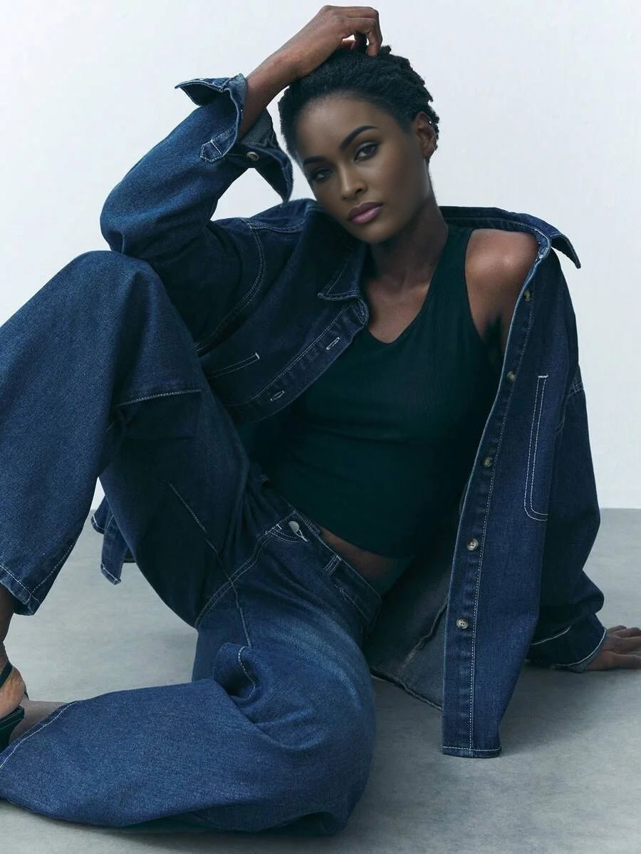 Michaela Denim Top Stylish Jacket for Casual Wear in Blue - Blue