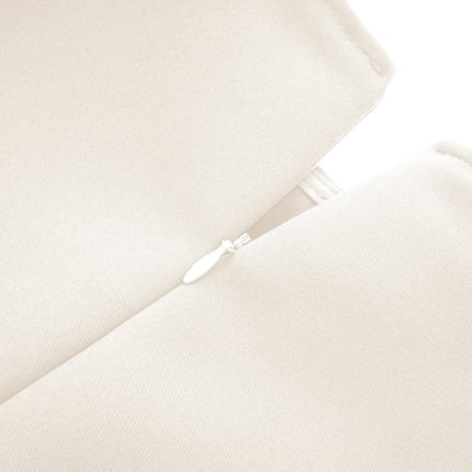 Michelina White Midi Dress Twill Weave Cape Sleeves Silver Hardware Full Skirt Fitted Waist Dart Detailing Rear Zip Fastening Cotton Terylene Viscose Blend Special Occasions Elegant Statement