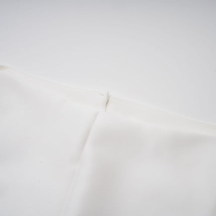Mikayla White Pleated Midi Dress with Cap Sleeves and Open Back