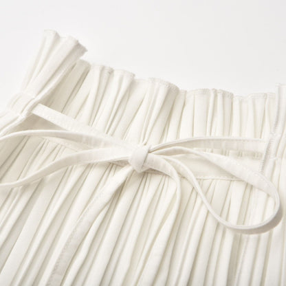 Milisent openback pleated top  skirt matching set