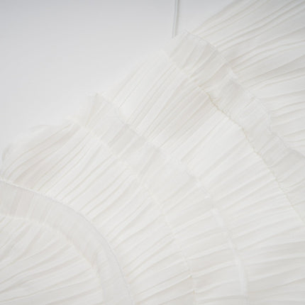 Millie White Halterneck Midi Dress with Ruffled Trim and Front Slit
