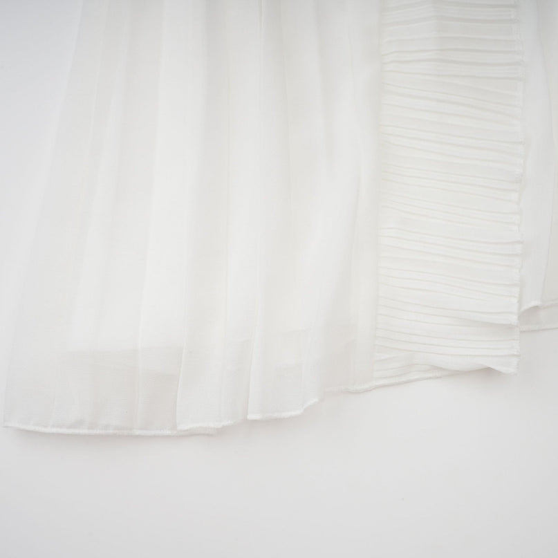 Millie White Halterneck Midi Dress with Ruffled Trim and Front Slit