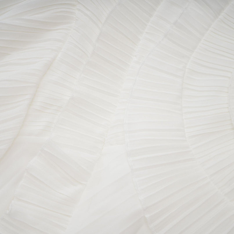 Millie White Halterneck Midi Dress with Ruffled Trim and Front Slit
