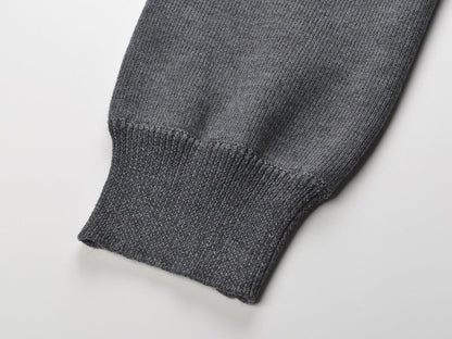 Minimalist Knit Set: A - Line Skirt & Cropped Cardigan with Refined Details - Gray