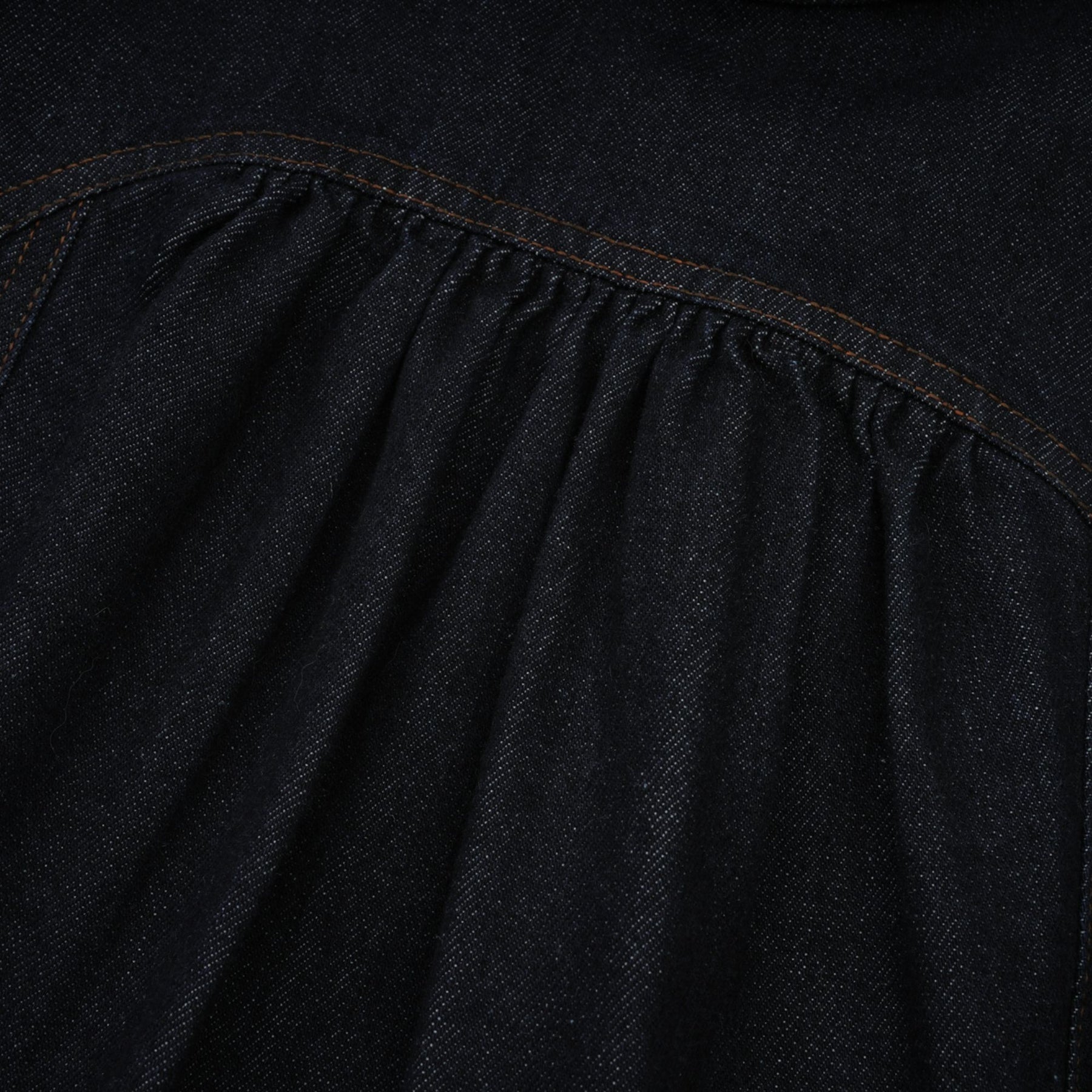 Mirabel darkblue contraststitch denim mini dress