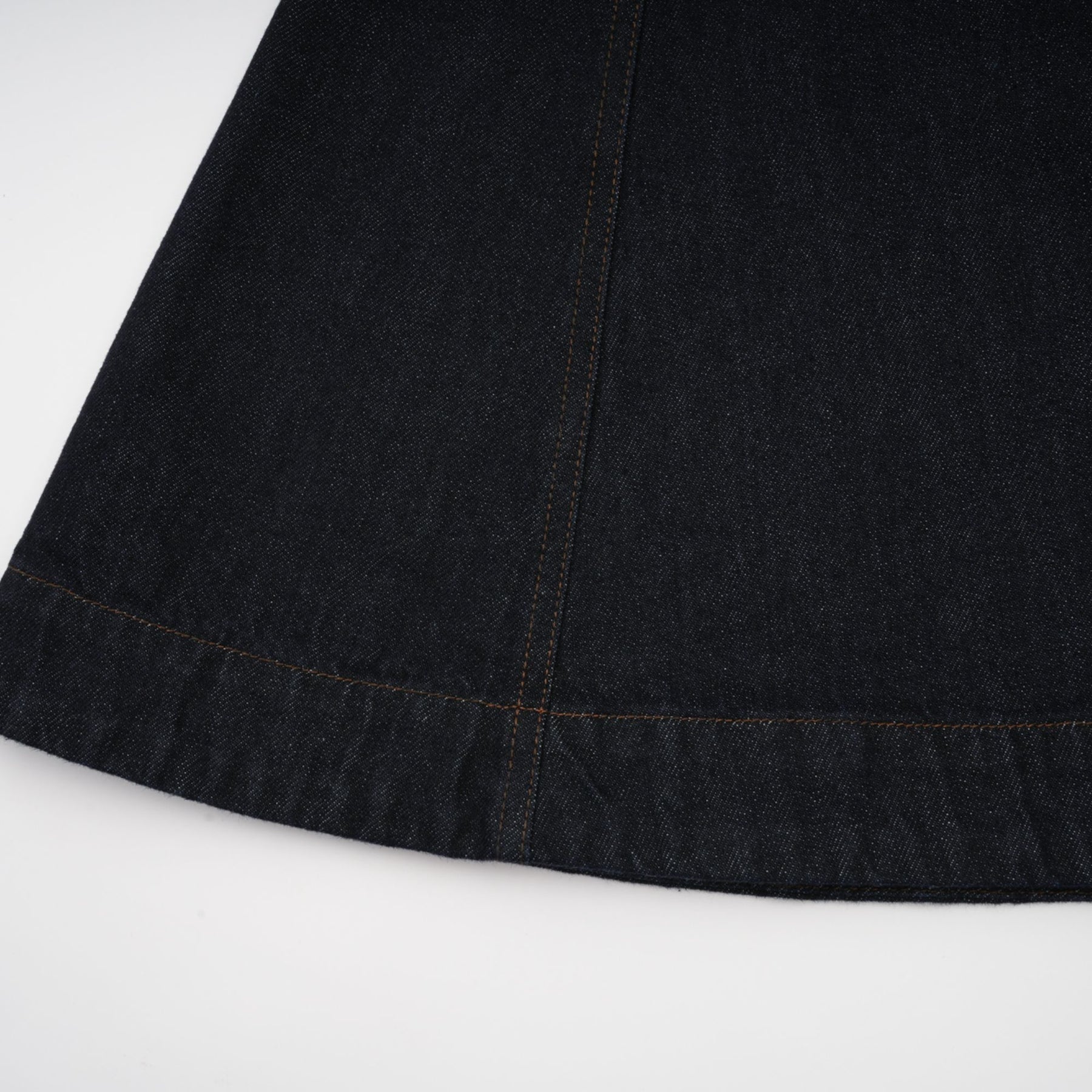 Mirabel darkblue contraststitch denim mini dress
