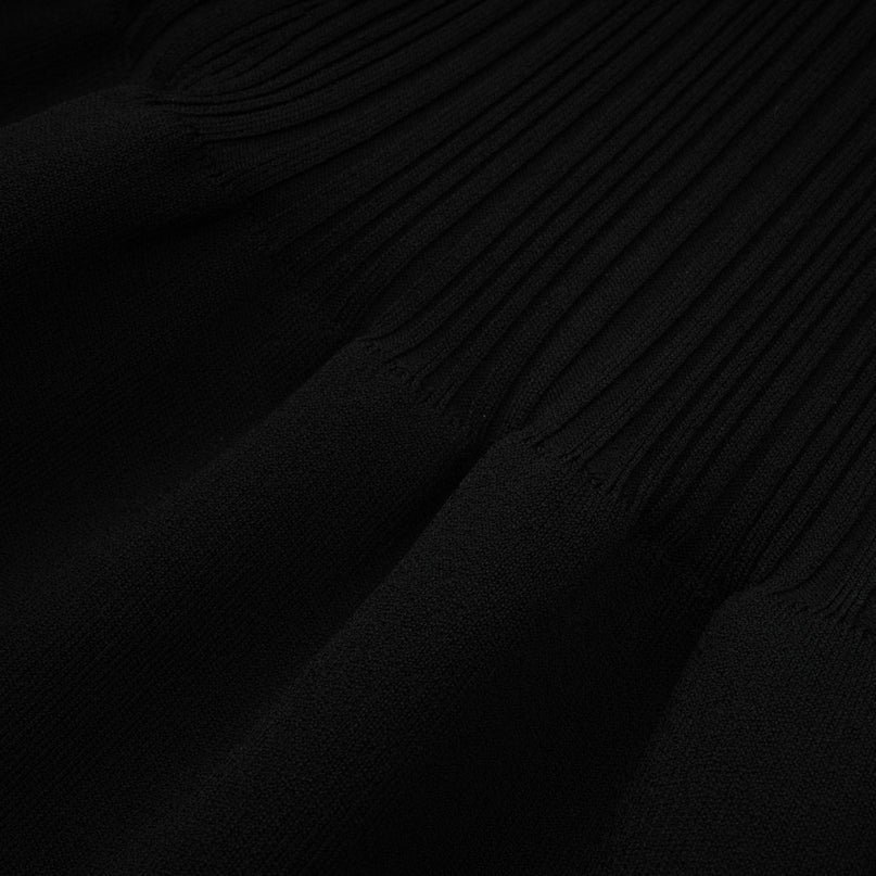 Miracle Mini Dress in Black & White off-shoulder design crystal bow elegance allure thigh-length contrasting colors shimmering crystal embellishments knitted construction model sophistication 5'10 size M Viscose Terylene Nylon Elastane comfort flattering fit special occasion