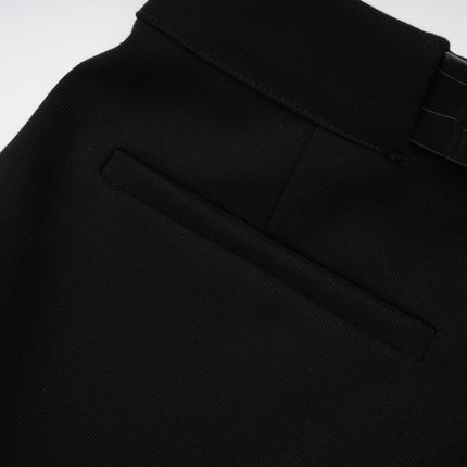 Miranda Black Belted Shorts Gold Hardware Terylene Fiber