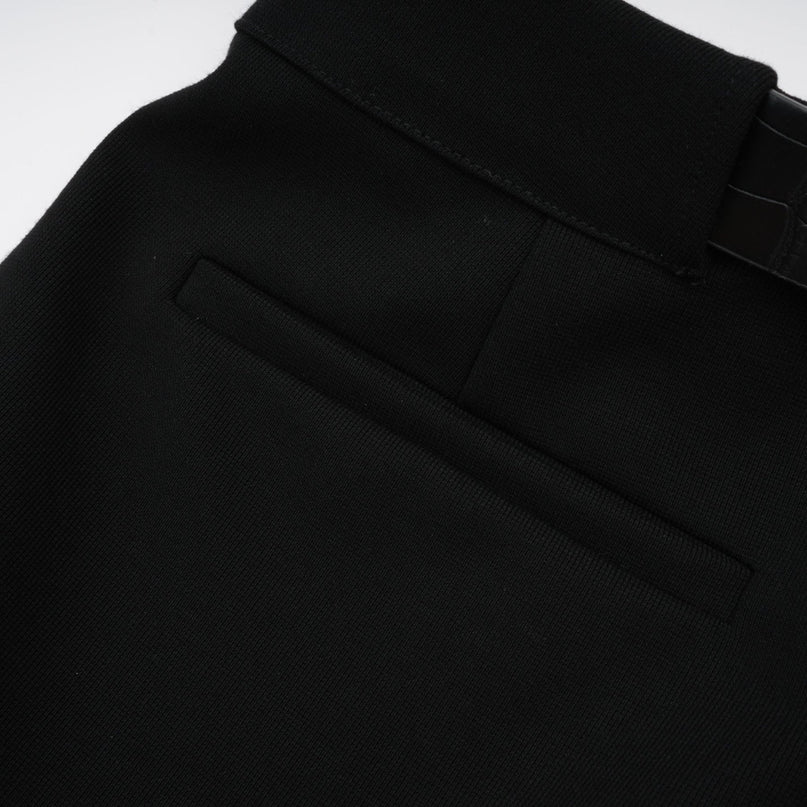 Miranda Black Belted Shorts Gold Hardware Terylene Fiber