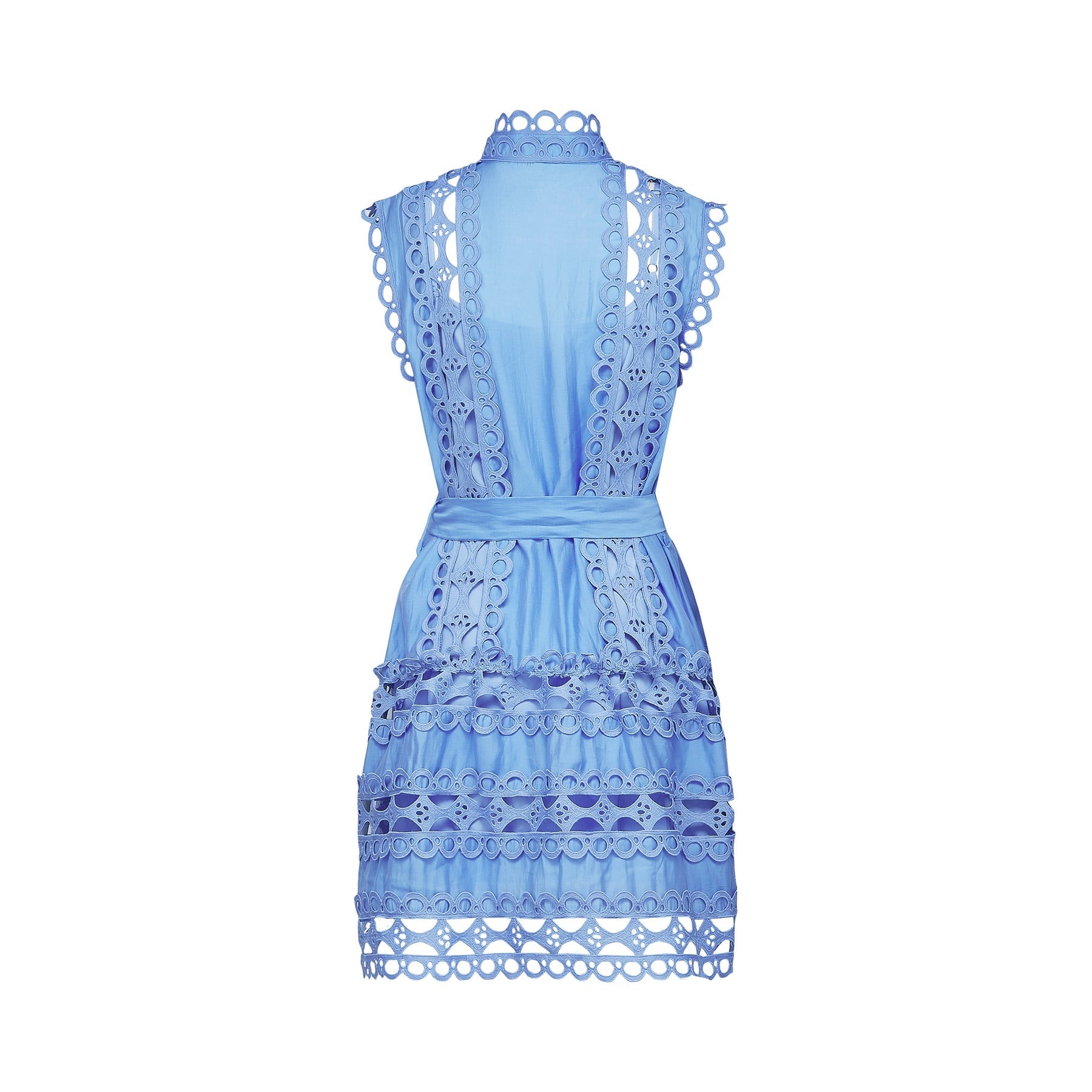 Mireille blue cutout belted mini dress
