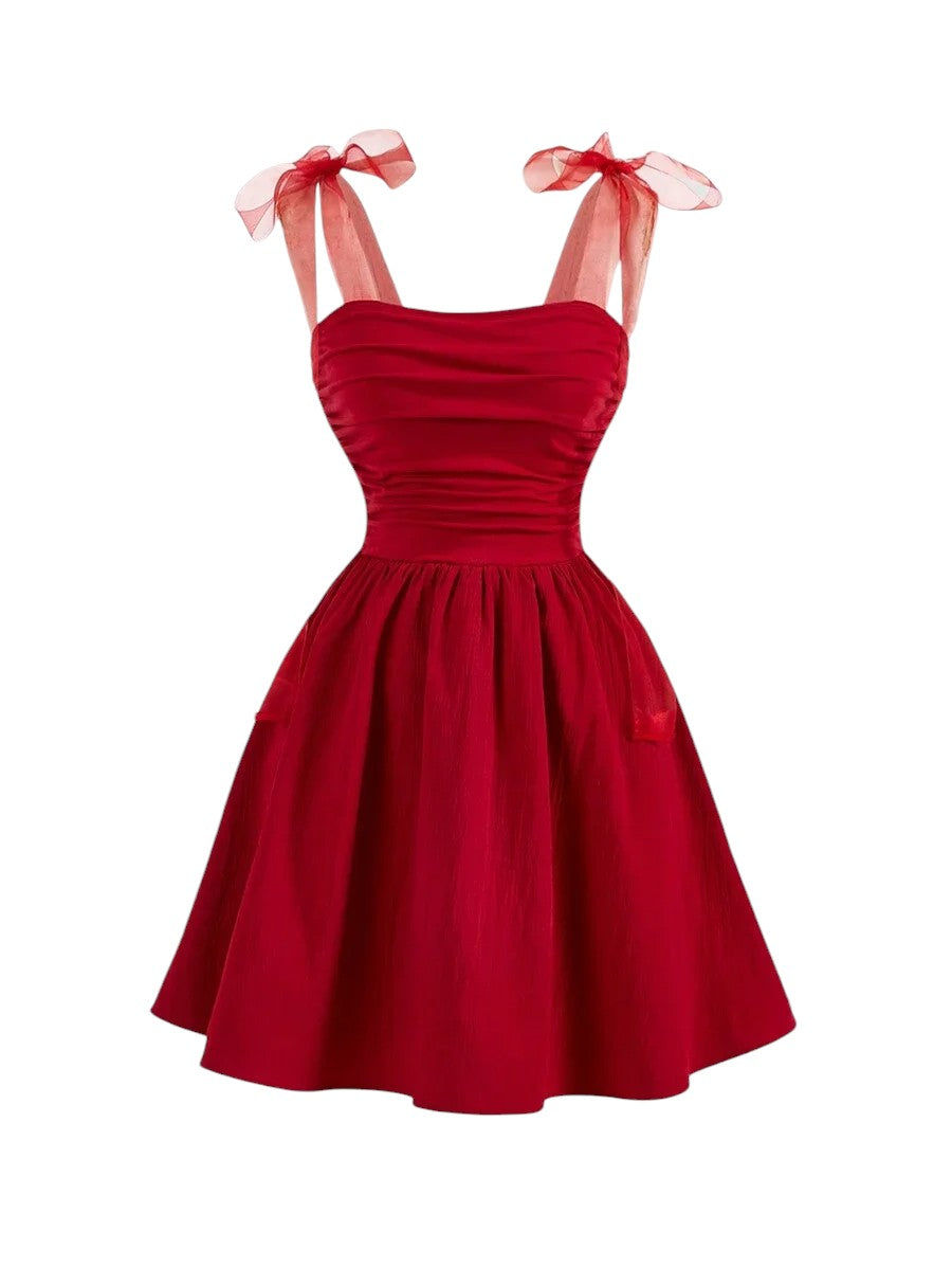 MOD Mesh Strap Ruffled Romantic Summer DressSummer DressesSun Dress Spring Clothes