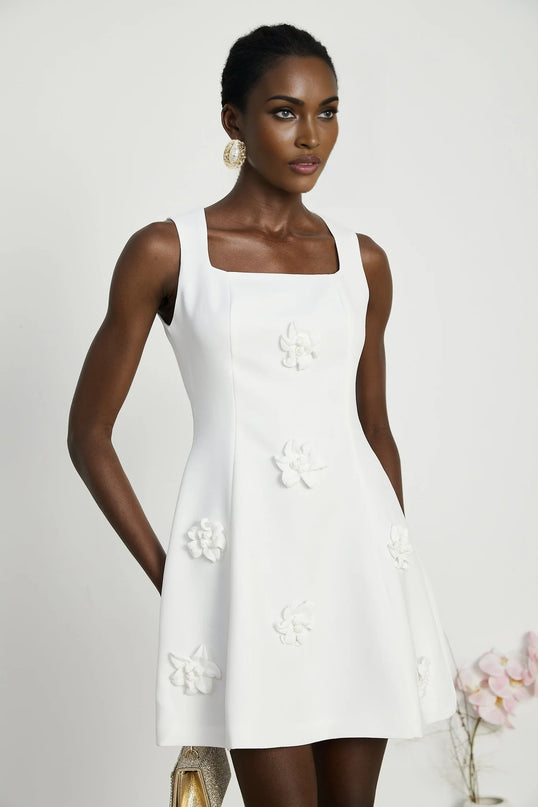 Moren fauxflower mini dress