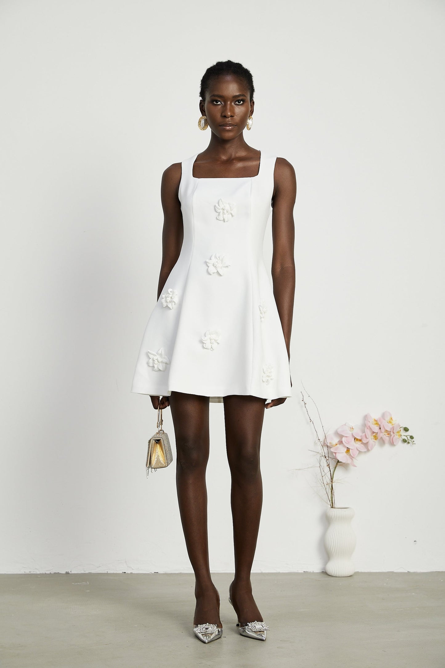 Moren fauxflower mini dress