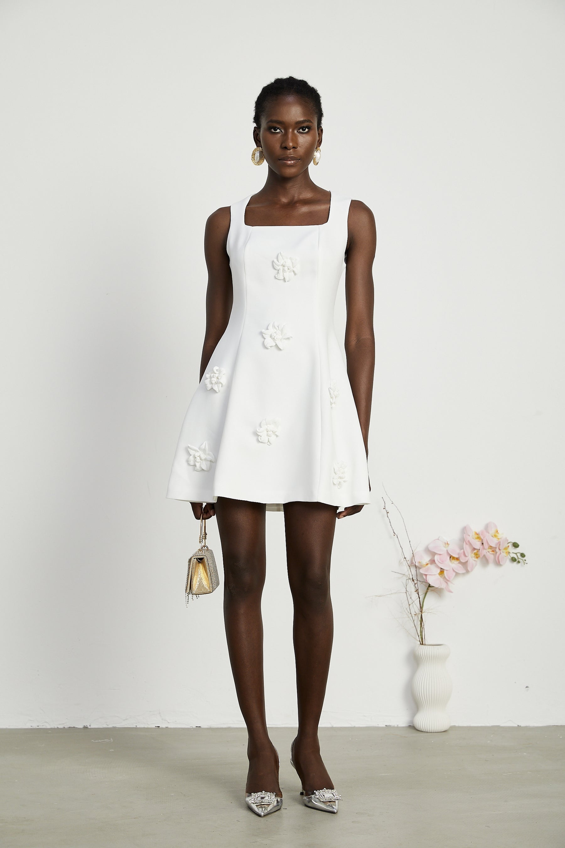 Moren fauxflower mini dress