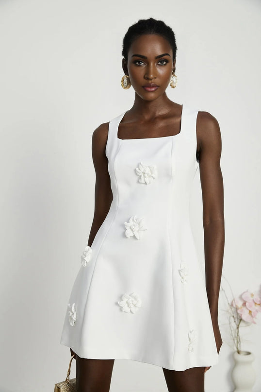 Moren fauxflower mini dress