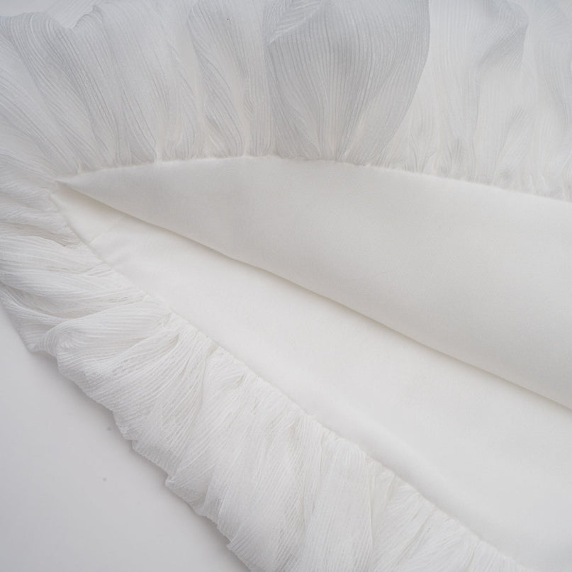 Morgan White Mini Dress Pleated Tulle Floral Applique