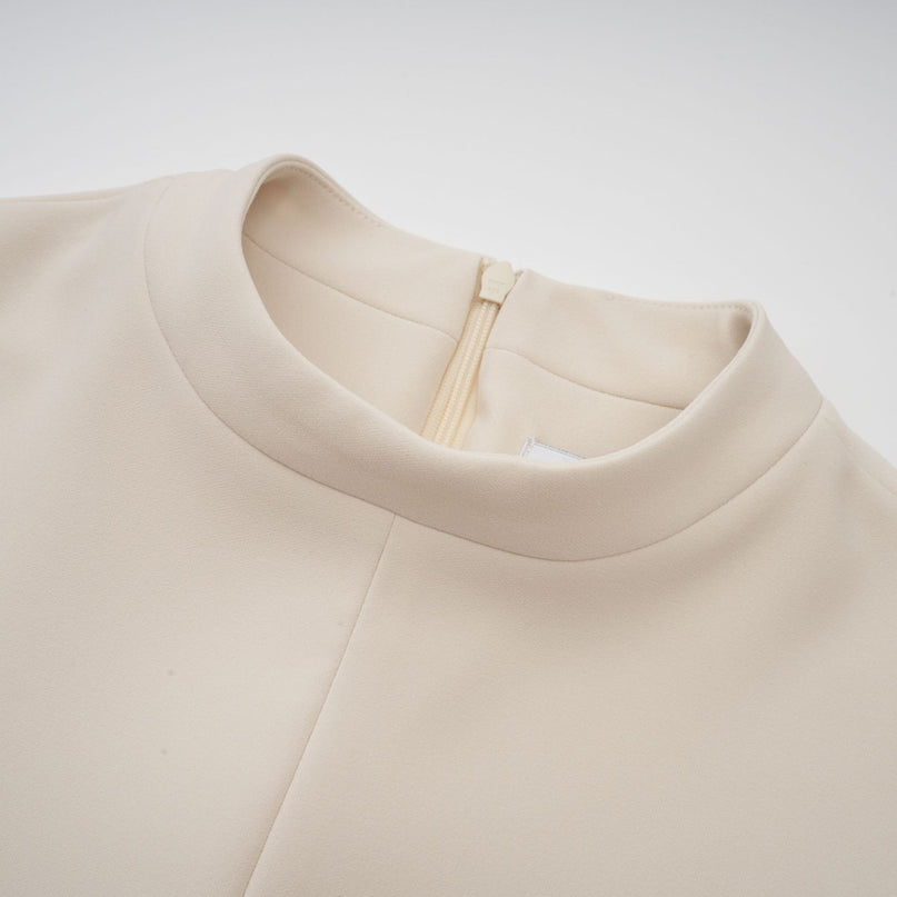 Morgan White Mini Dress Long Sleeve Flared Cuff Faux Pocket Detailing Straight Hem Rear Zip Fastening Thigh Length