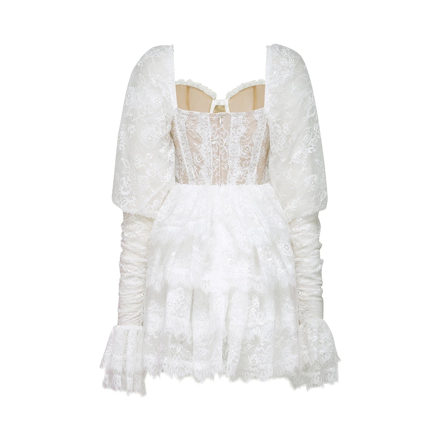 Nadine semisheer lacetrim mini dress