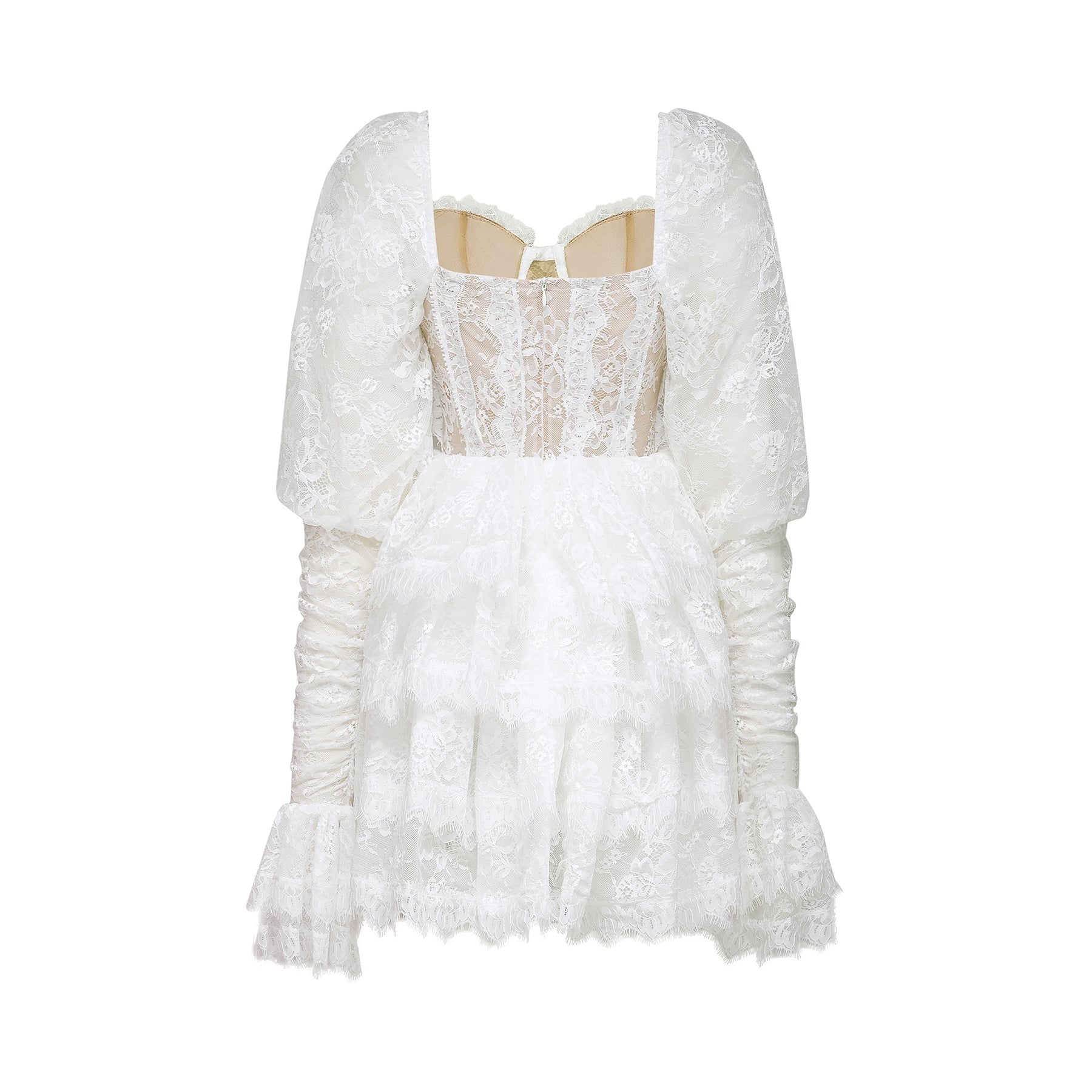 Nadine semisheer lacetrim mini dress