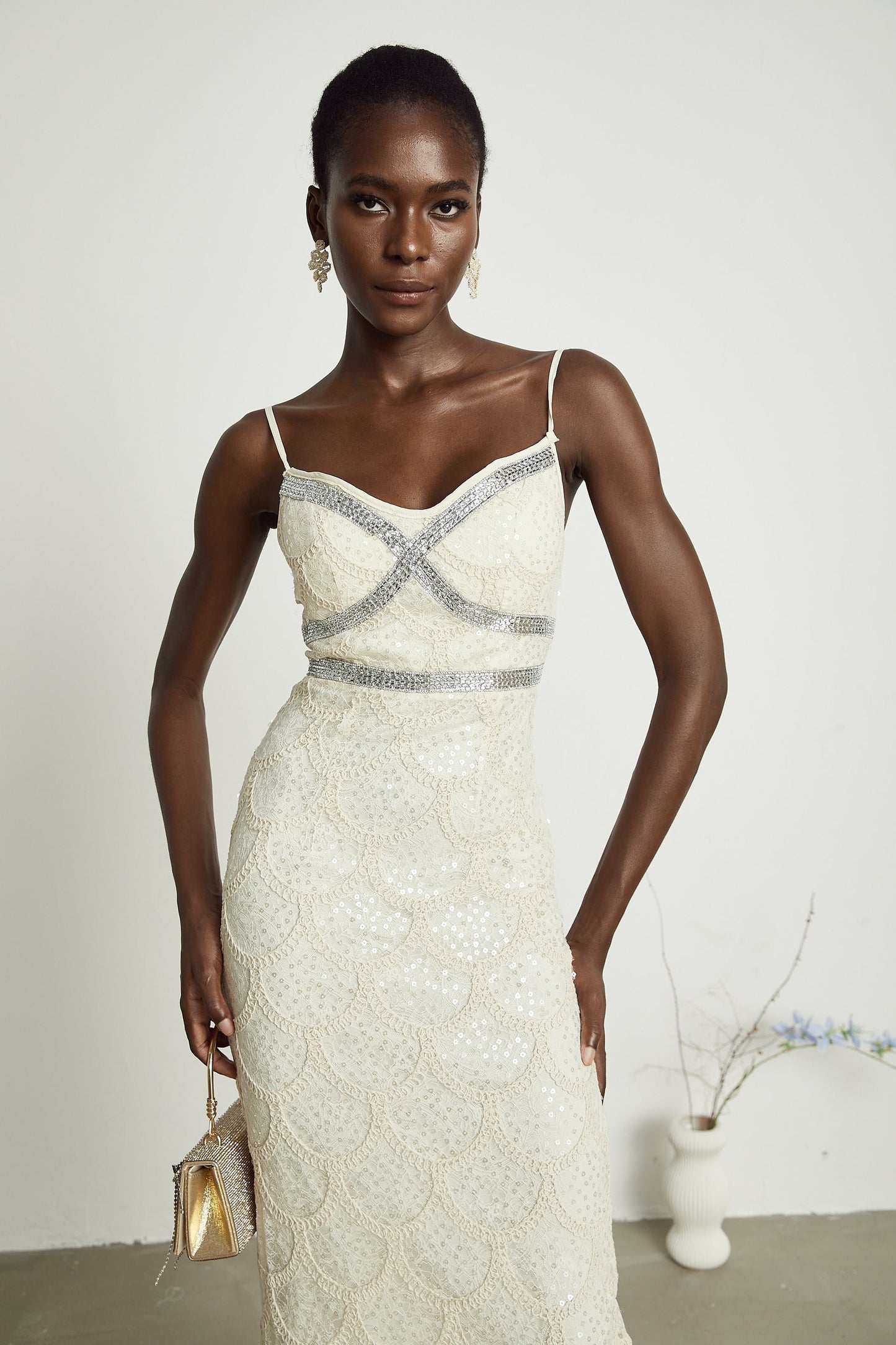 Nalini embellished midi dress
