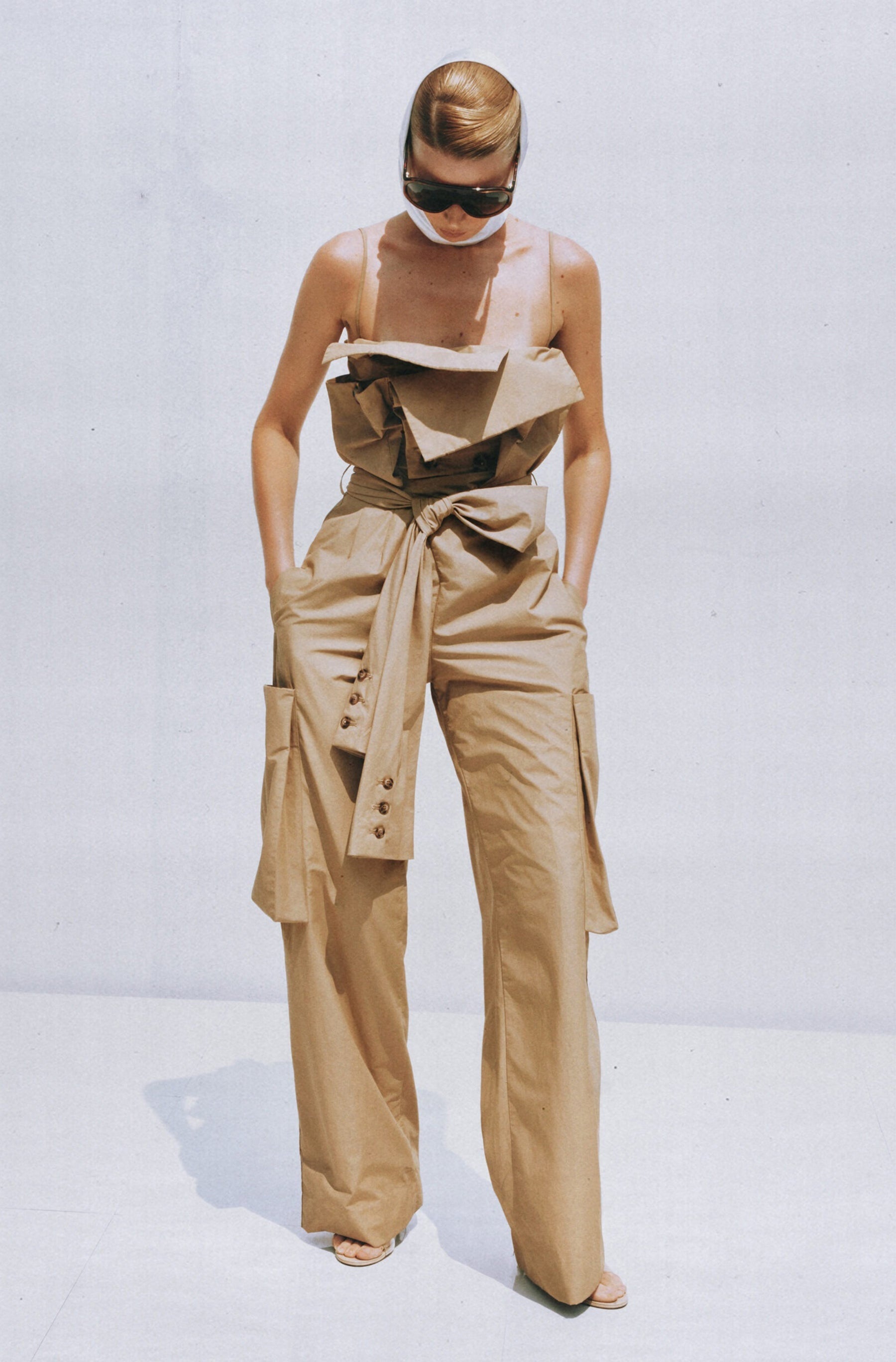 Nanette Khaki Asymmetrical Double Breasted Jumpsuit