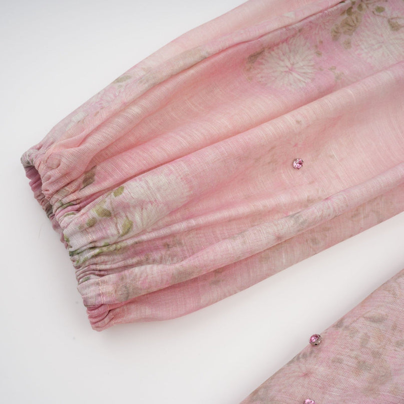 Narcisse pink embellished floralprint mini dress