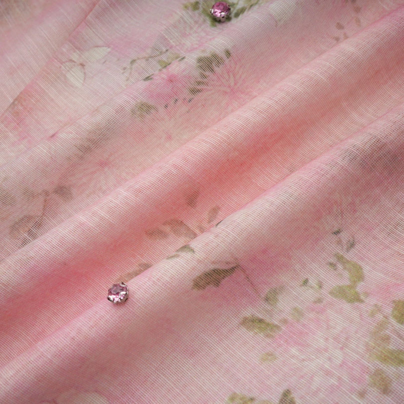 Narcisse pink embellished floralprint mini dress