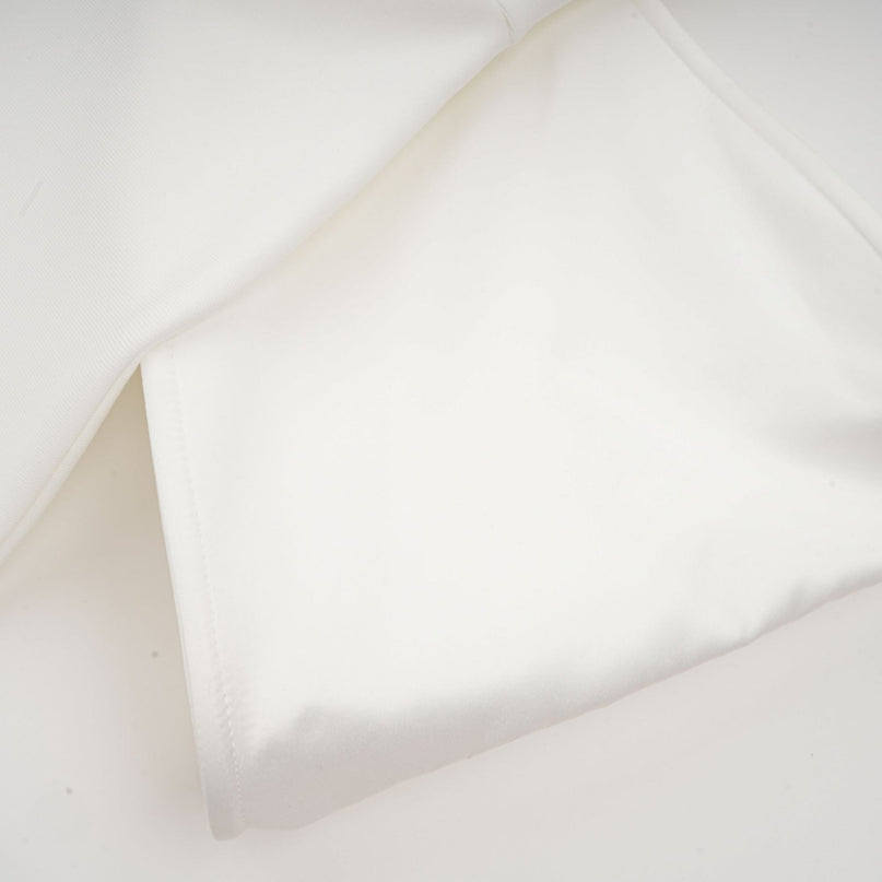 Natalia White Oversize-bow Maxi Dress in Polyester Spandex Blend with Rear Bowknot Detail and Open Back Design