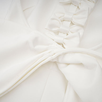 Natalia White Oversize-bow Maxi Dress