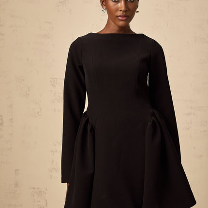 Natalie Black Long Sleeve Mini Dress