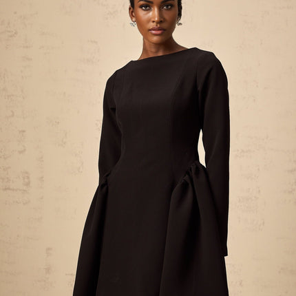 Natalie Black Long Sleeve Mini Dress