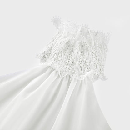 Neri white guipurelace midi dress