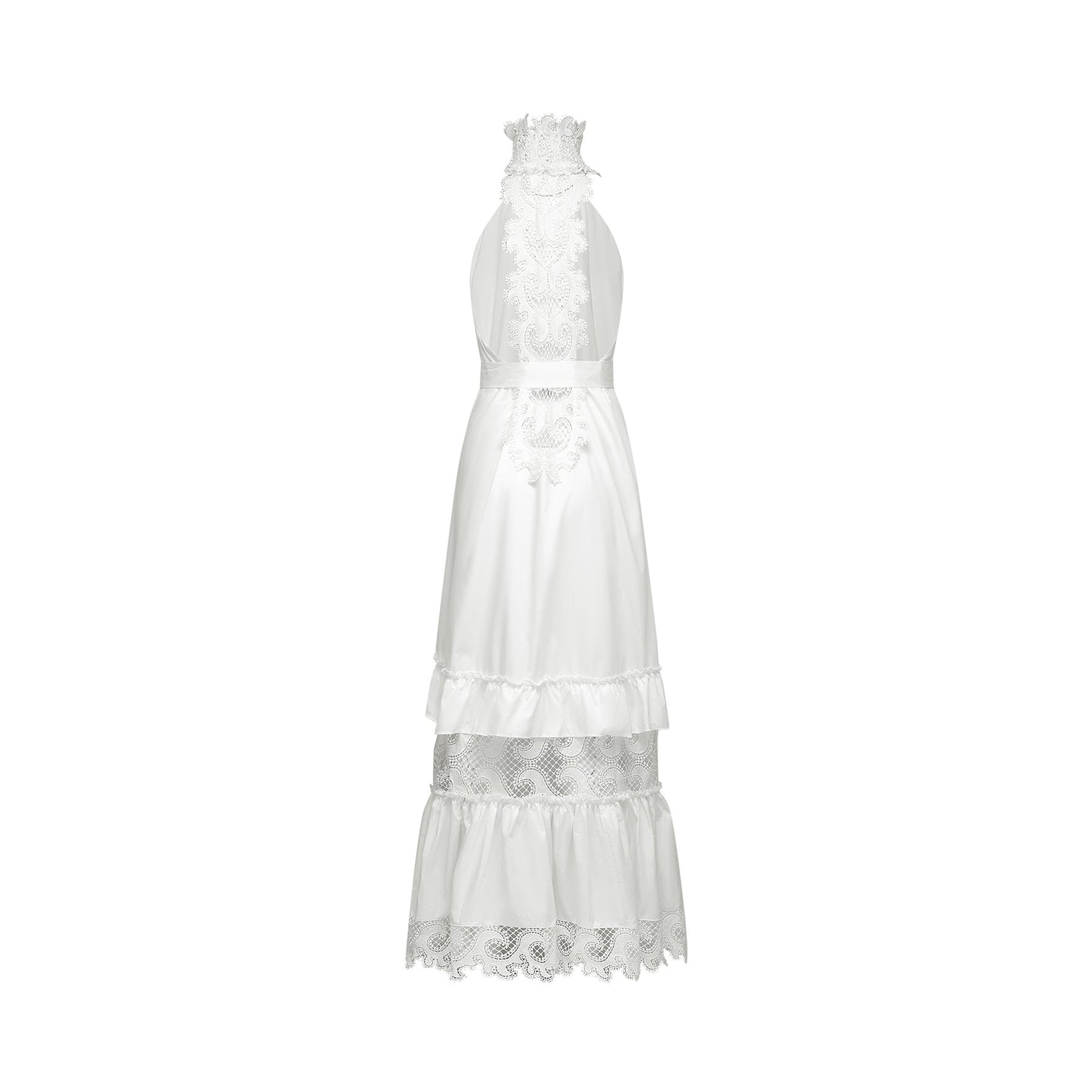 Neri white guipurelace midi dress