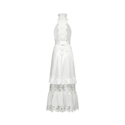 Neri white guipurelace midi dress