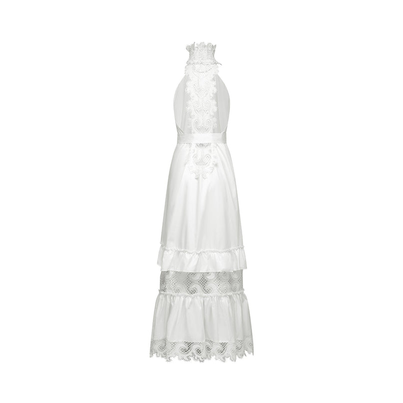 Neri white guipurelace midi dress