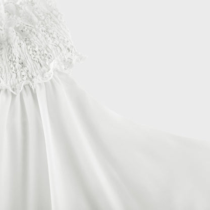 Neri white guipurelace midi dress