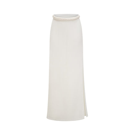 Neutrals Prunelle Crochet Knit Two-Piece Top and Skirt Set for Women
